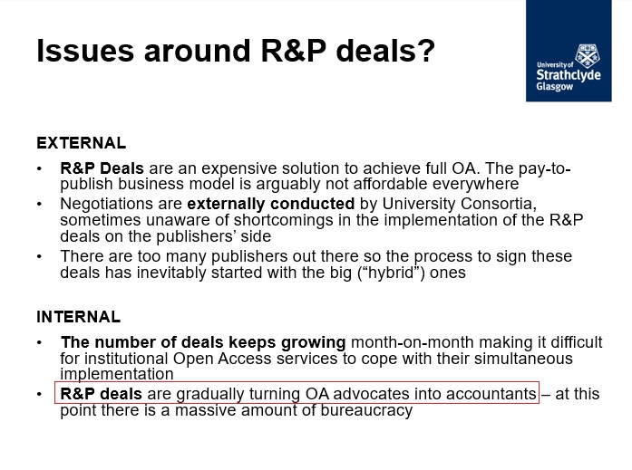 Issues around R&P deals? Pablo de Castro